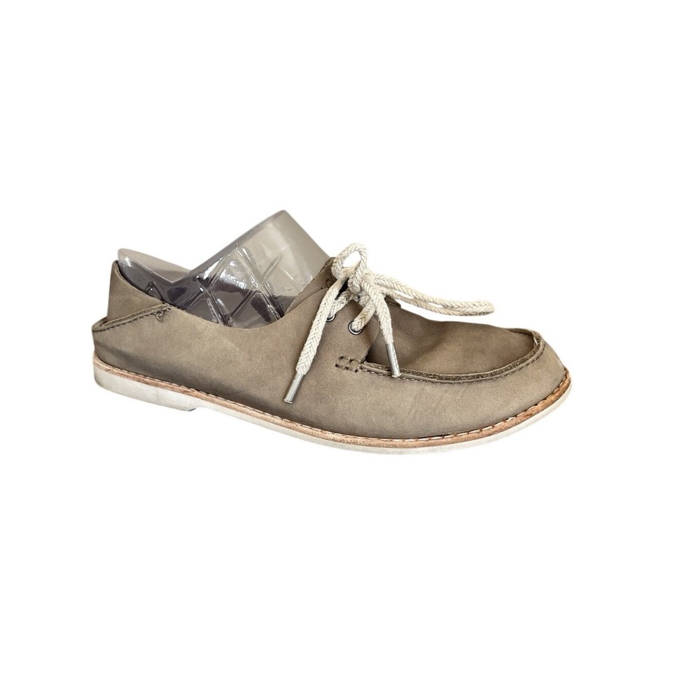 Olukai Moku Women's Casual Slip-On Shoes, Brown Leather Size 11‎ 2-Eye Loafer